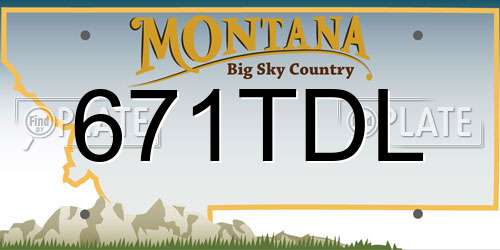 671TDL Montana License Plate