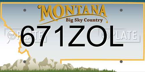 671ZOL Montana License Plate