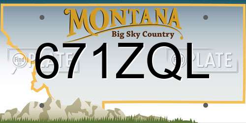 671ZQL Montana License Plate