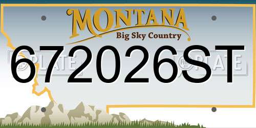 672026ST Montana License Plate