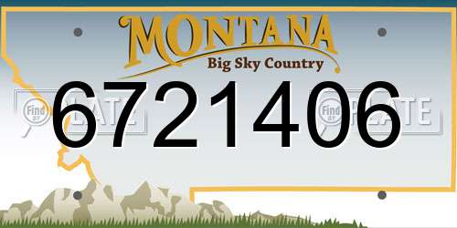 6721406 Montana License Plate
