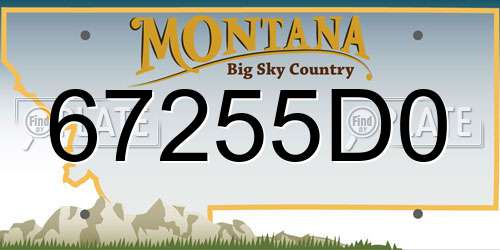 67255D0 Montana License Plate