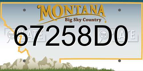 67258D0 Montana License Plate