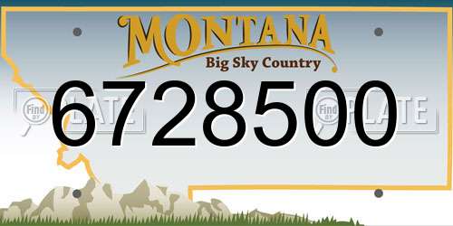 6728500 Montana License Plate