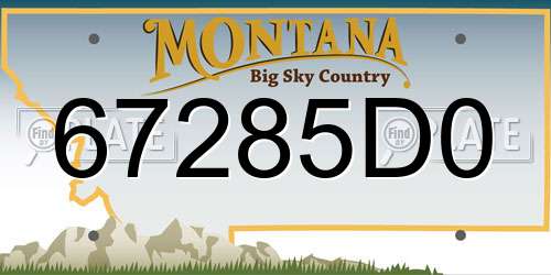 67285D0 Montana License Plate