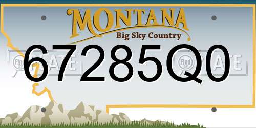 67285Q0 Montana License Plate
