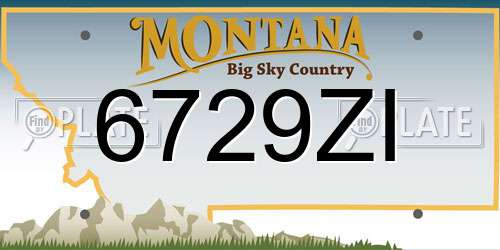 6729ZI Montana License Plate