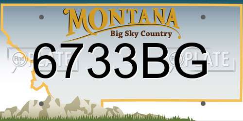 6733BG Montana License Plate