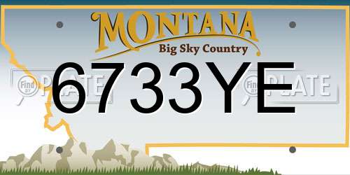 6733YE Montana License Plate