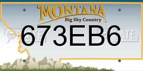673EB6 Montana License Plate
