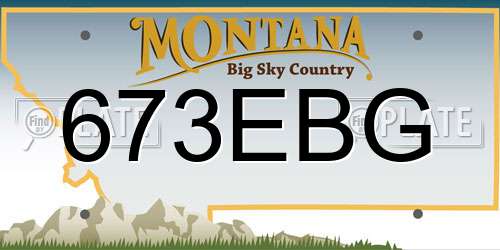 673EBG Montana License Plate