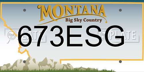 673ESG Montana License Plate