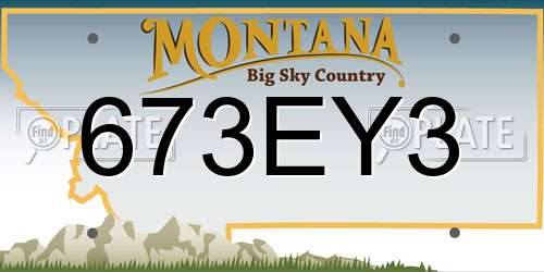 673EY3 Montana License Plate