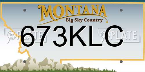 673KLC Montana License Plate