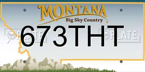 673THT Montana License Plate