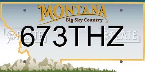 673THZ Montana License Plate