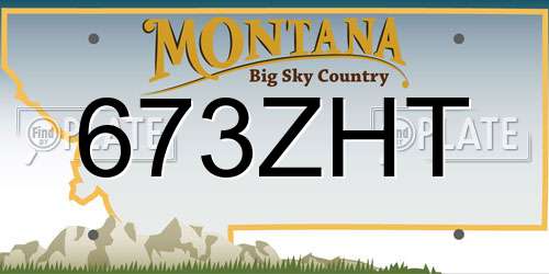 673ZHT Montana License Plate