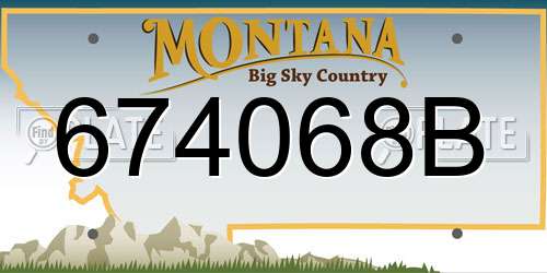 674068B Montana License Plate