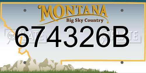674326B Montana License Plate