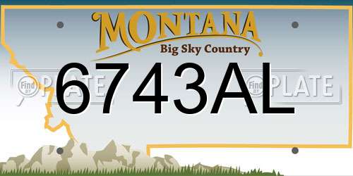 6743AL Montana License Plate