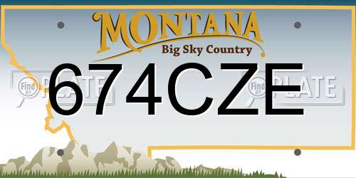 674CZE Montana License Plate
