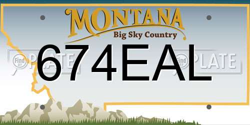 674EAL Montana License Plate