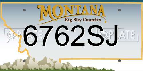 6762SJ Montana License Plate