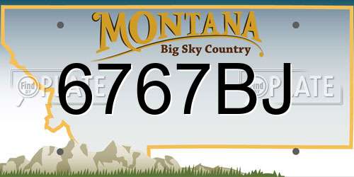 6767BJ Montana License Plate