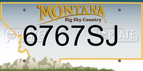 6767SJ Montana License Plate