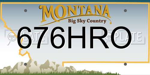 676HRO Montana License Plate