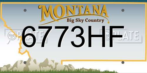 6773HF Montana License Plate