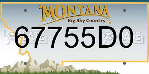67755D0 Montana License Plate