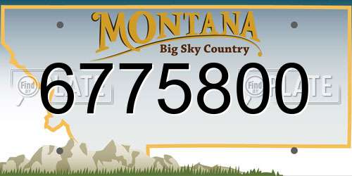 6775800 Montana License Plate