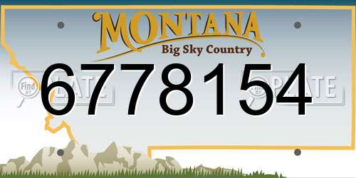 6778154 Montana License Plate
