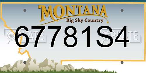 67781S4 Montana License Plate