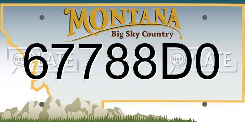 67788D0 Montana License Plate