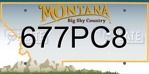 677PC8 Montana License Plate