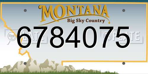 6784075 Montana License Plate