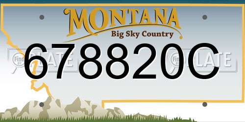 678820C Montana License Plate