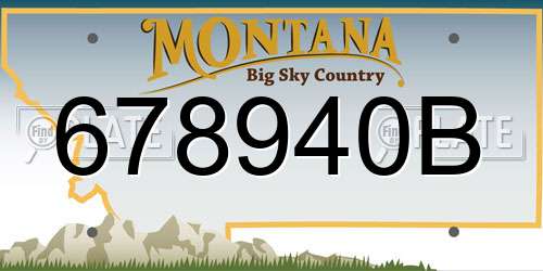 678940B Montana License Plate