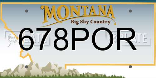 678POR Montana License Plate
