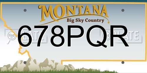 678PQR Montana License Plate