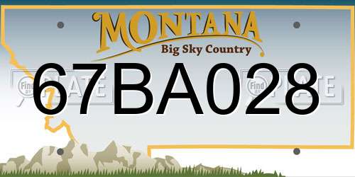 67BA028 Montana License Plate