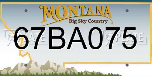 67BA075 Montana License Plate