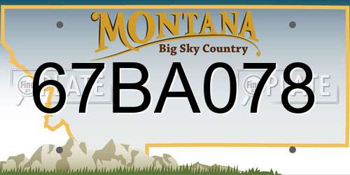 67BA078 Montana License Plate