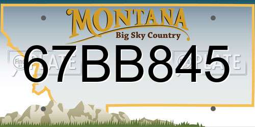 67BB845 Montana License Plate