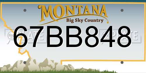 67BB848 Montana License Plate