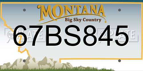 67BS845 Montana License Plate