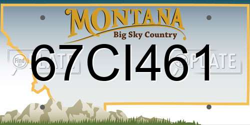 67CI461 Montana License Plate