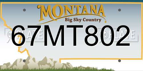67MT802 Montana License Plate
